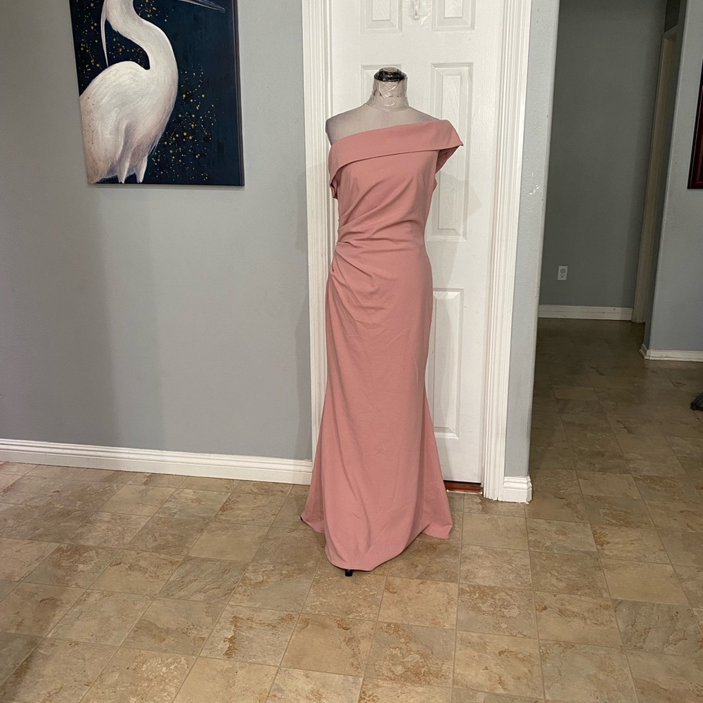 Juno Women Large Off-The-Shoulder Gown Dusty Rose stretchy